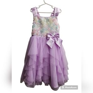 Jona Michelle girls floral purple dress size 6